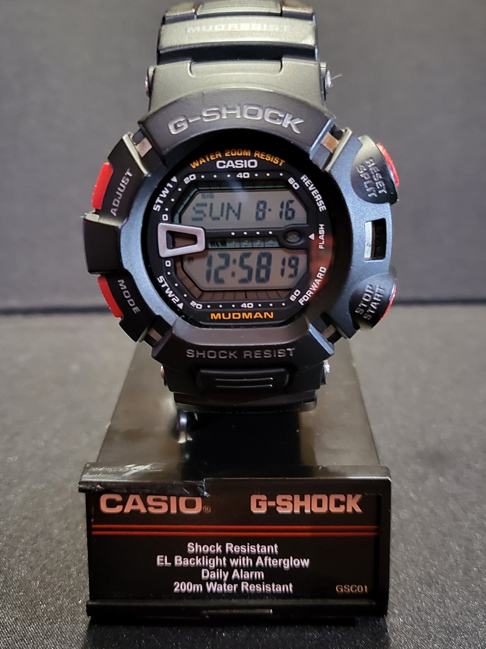 Casio G-Shock Mudman G-9000 Digital Watch - Black with Red Accents